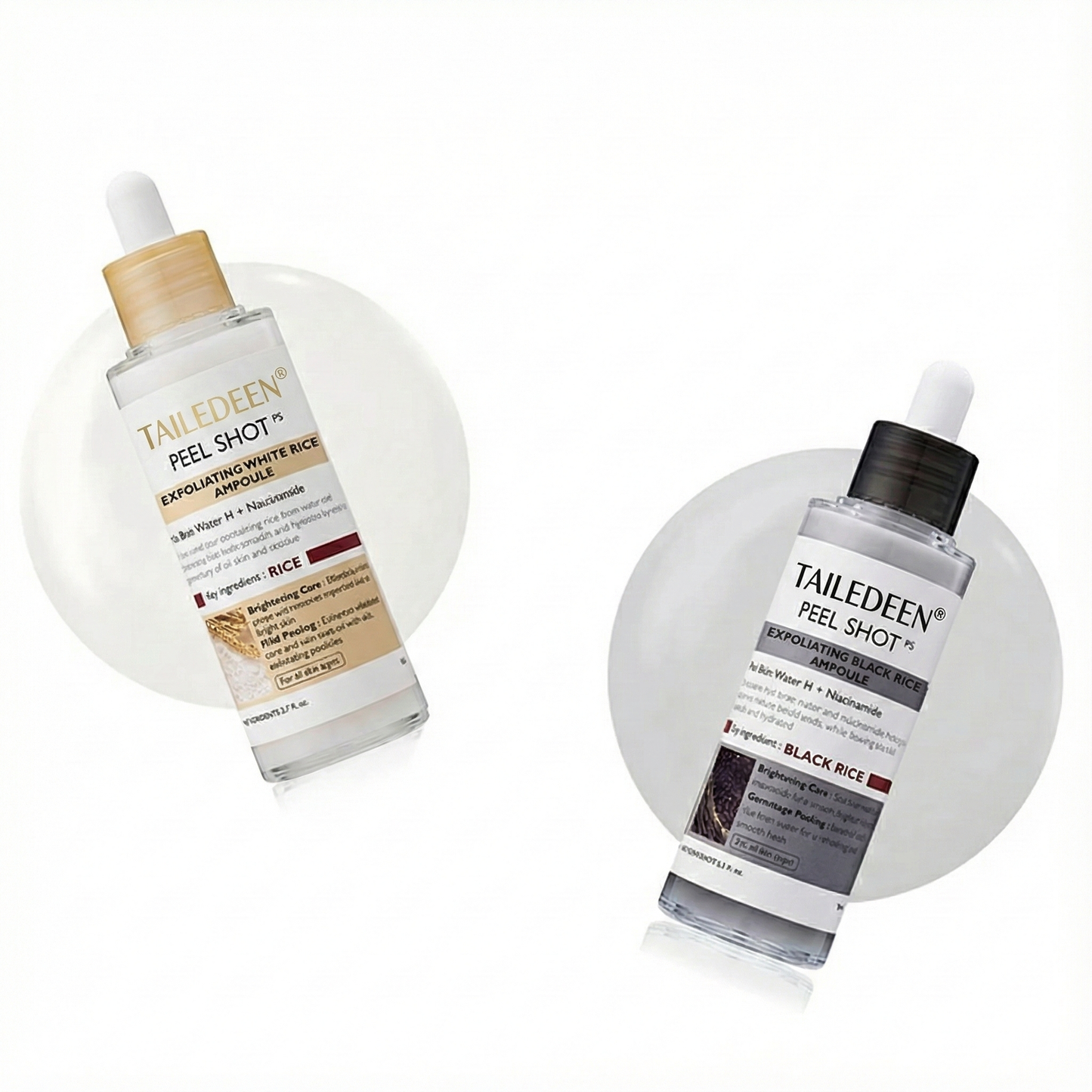 [𝗧𝗔𝗜𝗟𝗘𝗗𝗘𝗡® Official] Peel Shot Glow Rice Ampoule Duo - Serums for Brightening, Exfoliating, and Moisturizing - Suitable for All Skin Types